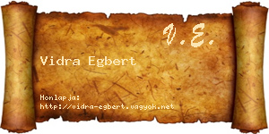 Vidra Egbert névjegykártya