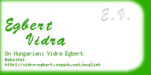 egbert vidra business card